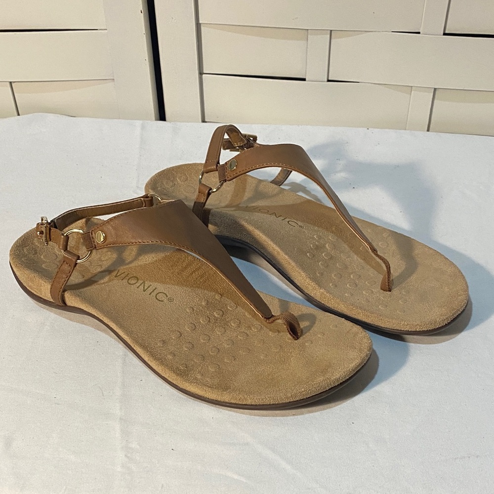 Vionic Kirra Women's Tan Slingback Sandals Thongs